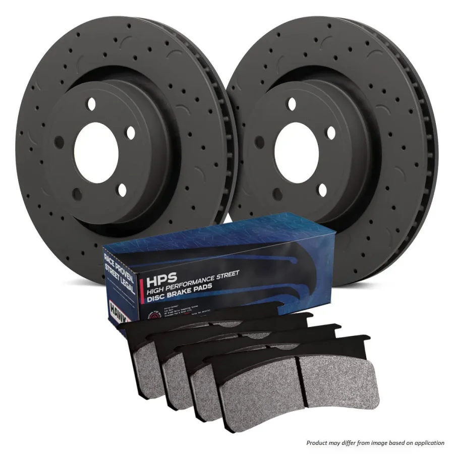 Hawk HKC5351.477F - Hawk Brake Kit - HPS Pads & Talon Slotted & Drilled Discs; Rear, référence HWK-HKC5351.477F