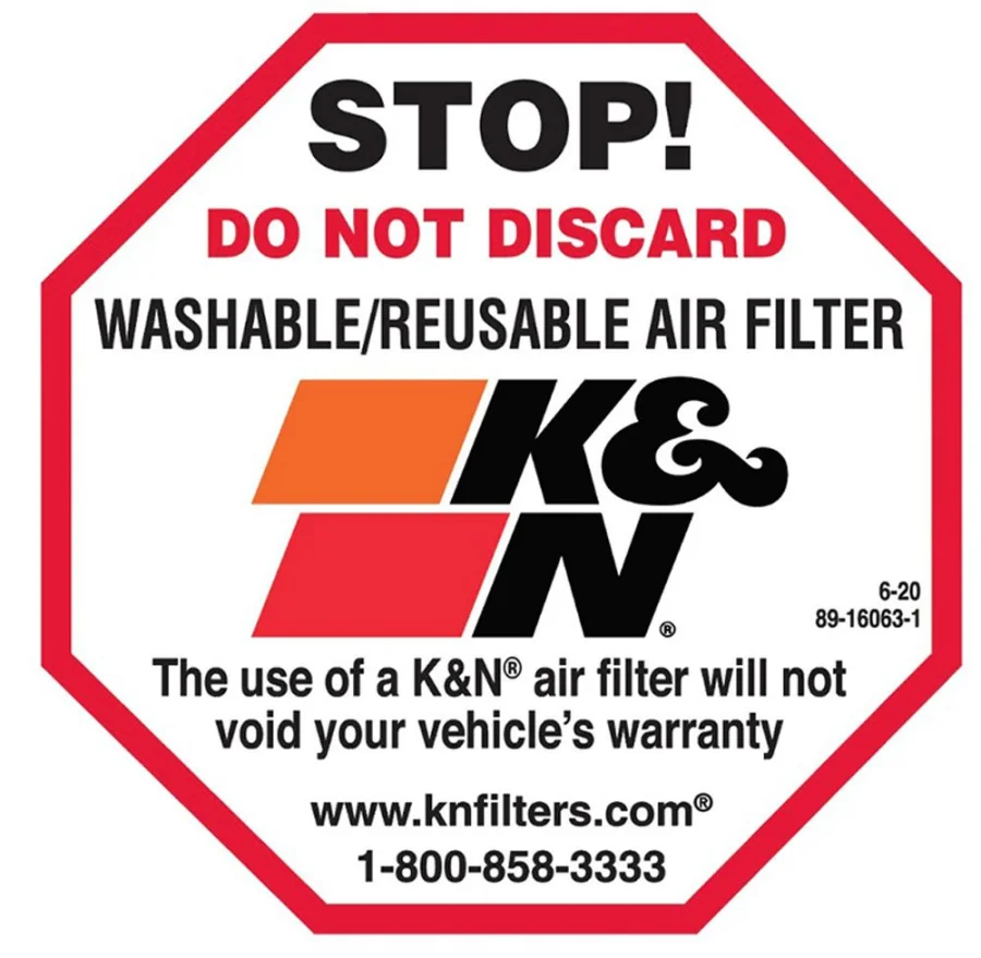 K&N Autocollant « ne pas jeter » 89-16063-1, référence 89-16063-1