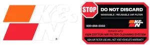 K&N Autocollant « ne pas jeter » 89-16063-2, référence 89-16063-2