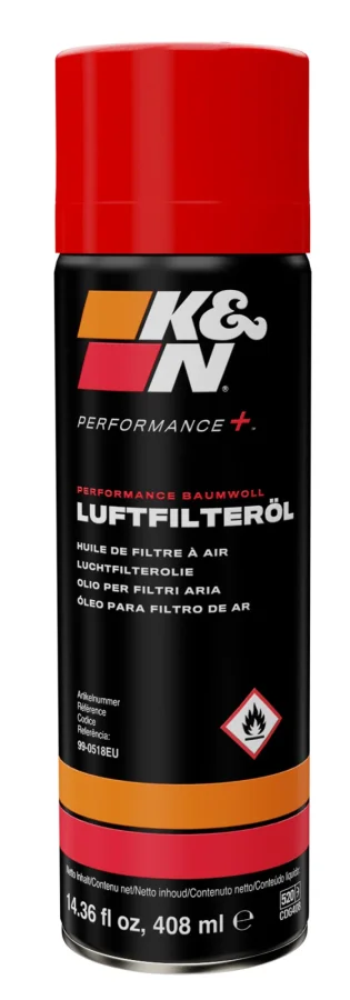 K&N Huile pour filtre à air, aérosol 408 ml 99-0518EU, référence 99-0518EU