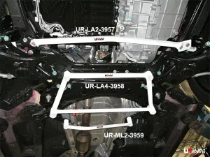 Ultra Racing Proton X70 1.8T 2WD CBU/CKD 19-20 UltraRacing 4-Point Front Lower Brace (3958), référence LA4-3958