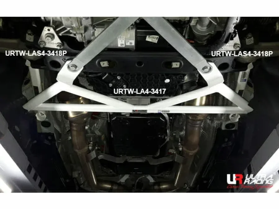 Ultra Racing Mercedes C205 C250/C300 (Coupe) 2.0T 15-21/C63 S 4.0TT 14-21/C200 2.0 14-21 2WD UltraRacing 4-Point Front Lower Brace (3417), référence URTW-LA4-3417