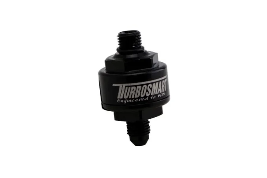 Turbosmart Billet Turbo Oil Feed Filter 44um AN-4 to AN-4 ORB - Black, référence TS-0804-1003