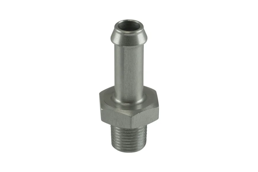 Turbosmart Fitting 8mm / 5/16" Hose End to 1/8 NPT Male Straight - Silver, référence TS-NH-0308-CL