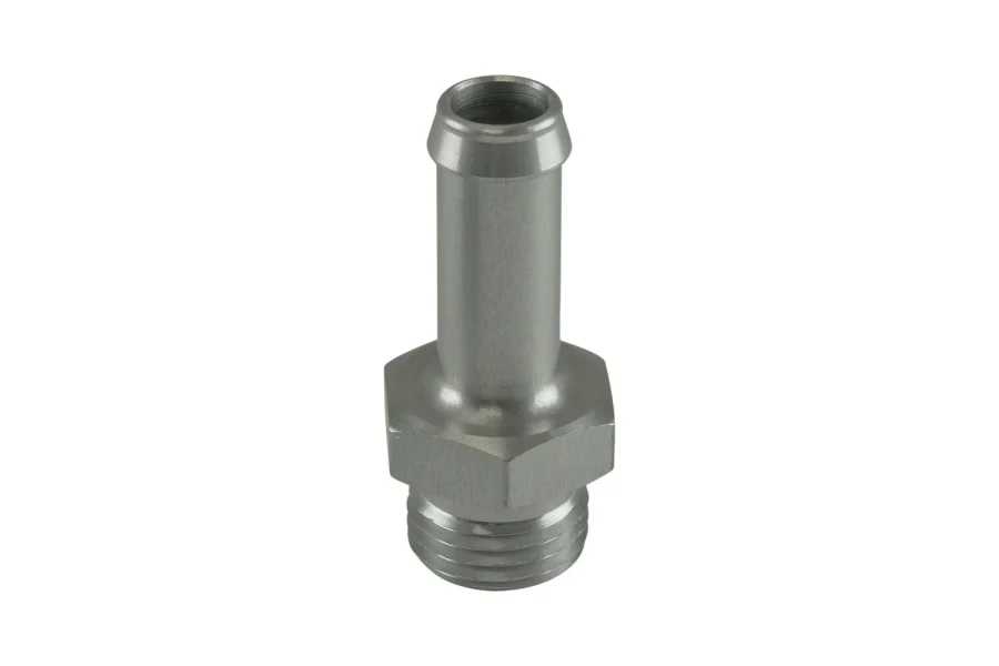 Turbosmart Fitting 10mm / 3/8" Hose End to -6 AN ORB Male Straight - Silver, référence TS-OH-0610-CL